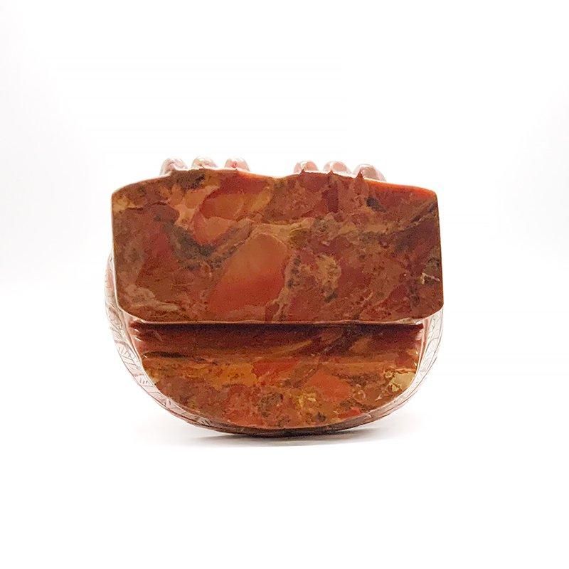 石　レッドジャスパー　ミミズク　縁起物　魔除け　幸運　オブジェ　置物 石 レッドジャスパー ミミズク 縁起物 魔除け 幸運 オブジェ 置物