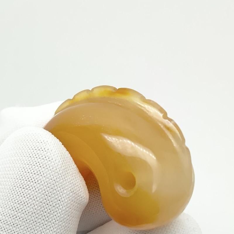 tamago天眼瑪瑙　お花彫り　10-114 tamago様専用天眼瑪瑙 お花彫り 10-114 鉄・黄銅接合せ銅切嵌め