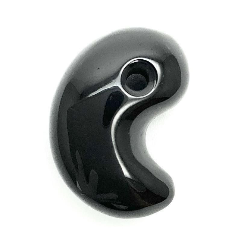 黒曜石　勾玉　２５０７２６－０９ 黒曜石 勾玉 250726－09