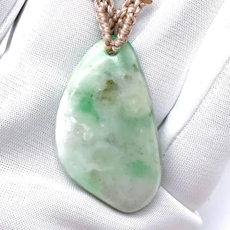 糸魚川翡翠タンブル マクラメ編みペンダント 】 | めのうの店川島