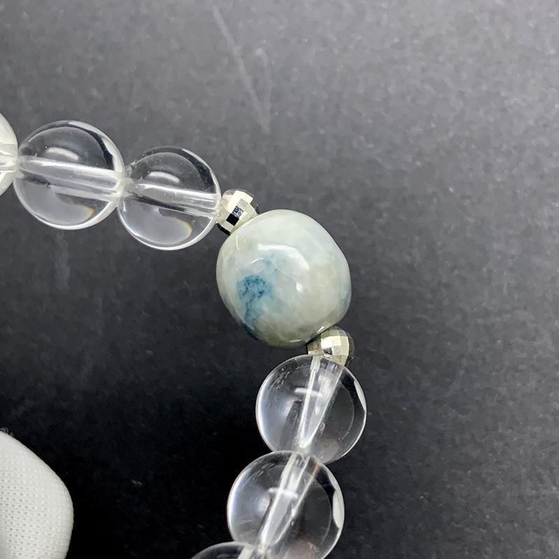 ◆貴少◆リビアングラスの回紋天珠◆ヒマラヤ水晶と糸魚川翡翠ブレス◆ ◇貴少◇リビアングラスの回紋天珠◇ヒマラヤ水晶と糸魚川