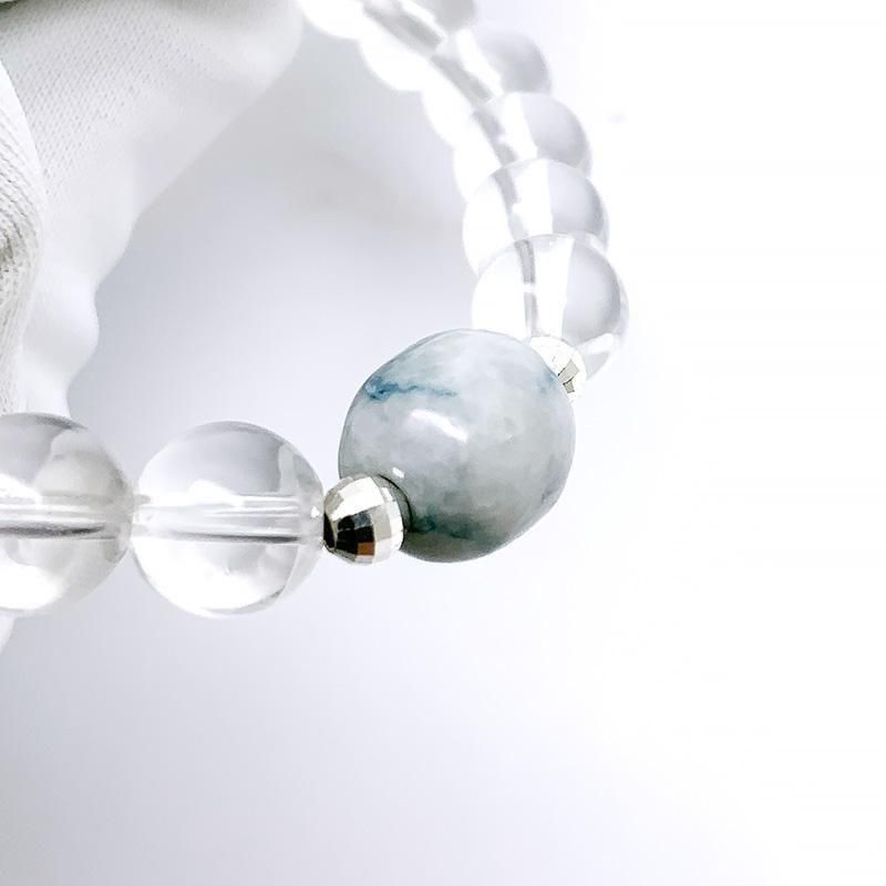 糸魚川翡翠×水晶×Agミラーボール ブレスレット】 | めのうの店