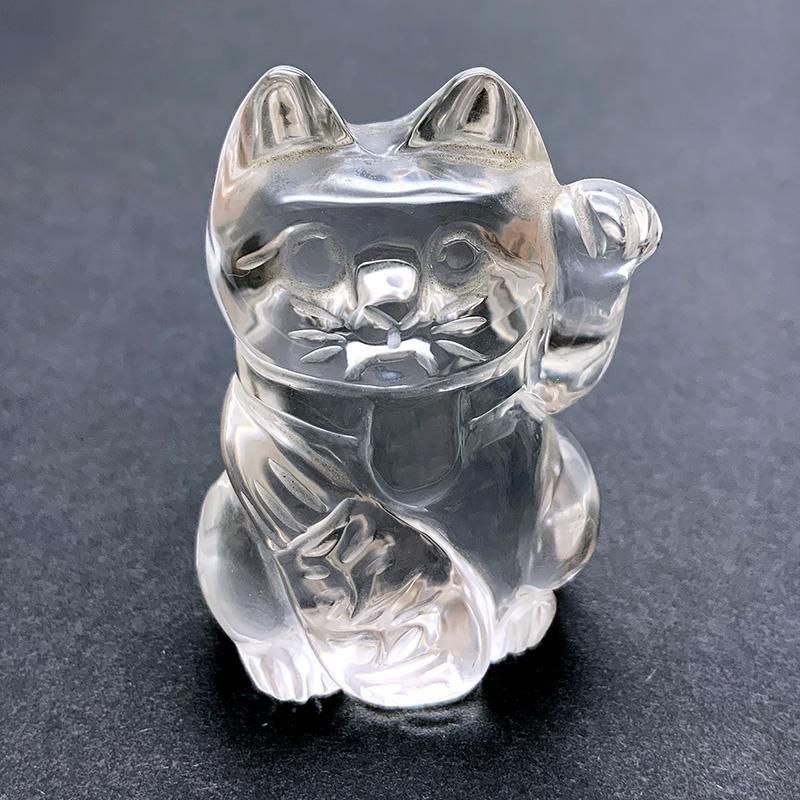 水晶招き猫 天然水晶 招き猫 】 | めのうの店川島【公式通販】創業明治10年