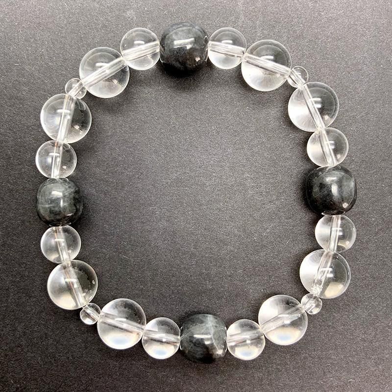 出雲瑪瑙、伊勢志摩あこや、糸魚川青翡翠、黒平水晶のブレスレット 出雲瑪瑙、伊勢志摩あこや、糸魚川青翡翠、黒平水晶のブレスレット