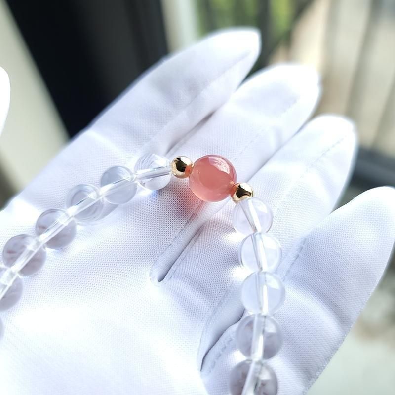 北海道稲倉産 ロードクロサイト / 水晶 ブレスレット 】 | めのうの店