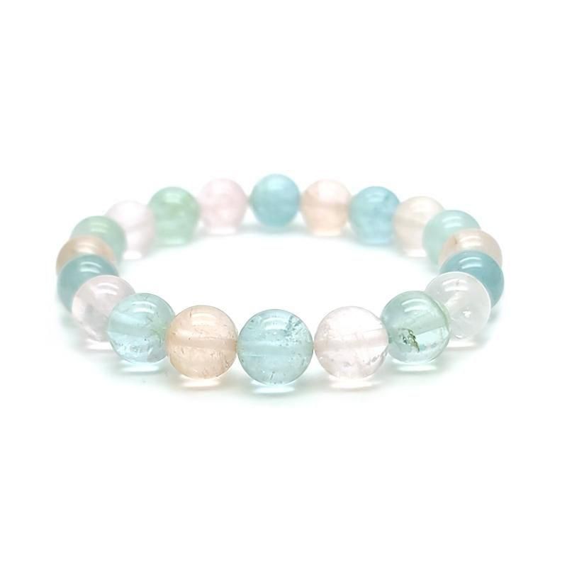 アクアマリン モルガナイト ブレスレット 10mm玉 】 | めのうの店川島