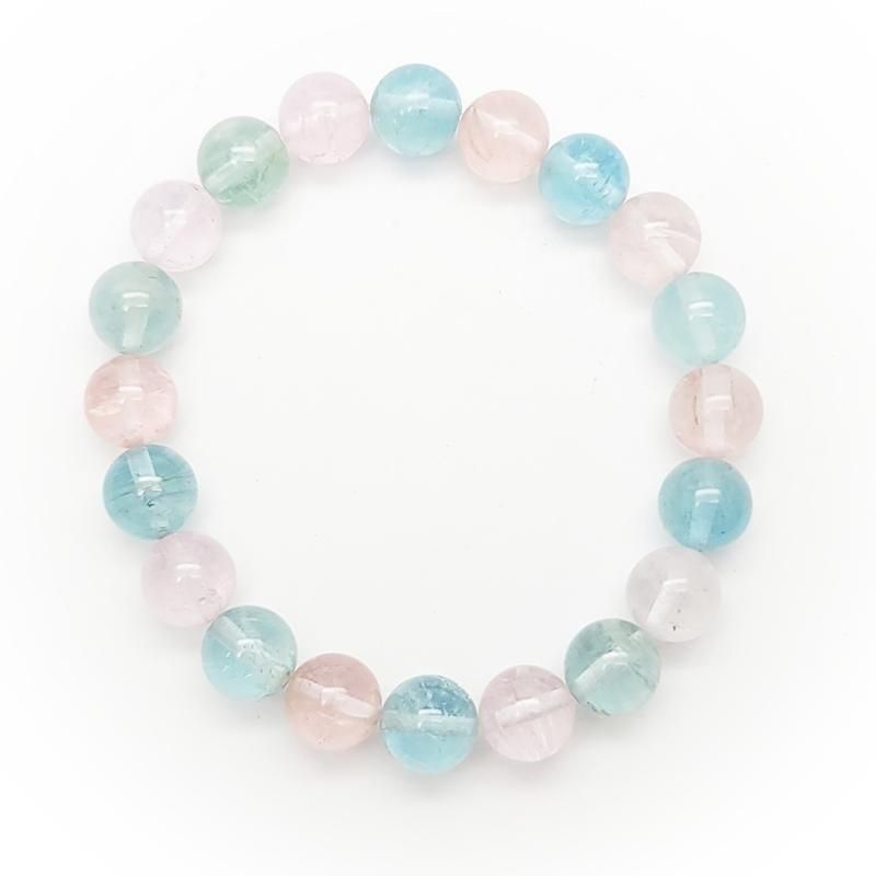 アクアマリン モルガナイト ブレスレット 10mm玉 】 | めのうの店川島