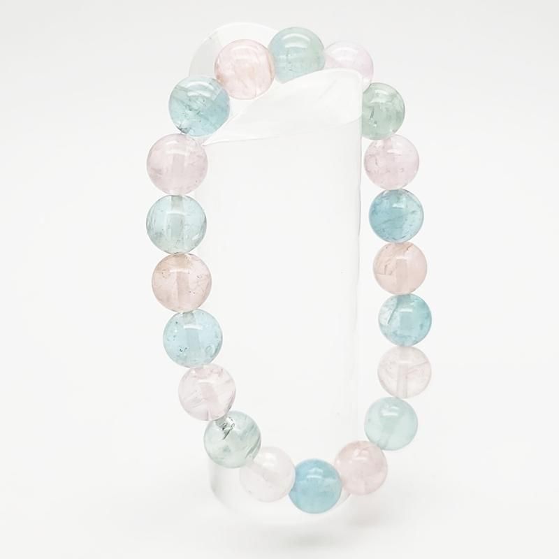 アクアマリン モルガナイト ブレスレット 10mm玉 】 | めのうの店川島