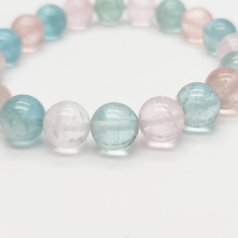 アクアマリン モルガナイト ブレスレット 10mm玉 】 | めのうの店川島