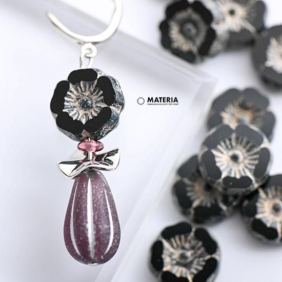 チェコガラスビーズ フラットラウンド ダークアメジスト 4mm 20個