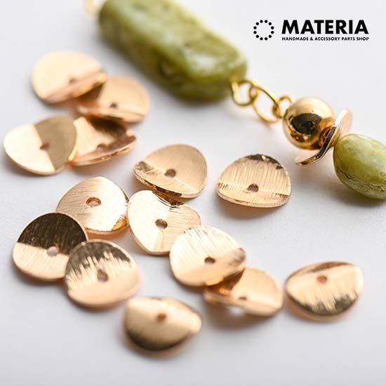 入数変更】銅製ウェーブスペーサー ゴールド 8個 メタルビーズ メタル