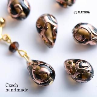 No.296 チェコドロップビーズのピアス ハンドメイド チェコハンドメイドビーズ ドロップ モンタナブルー 1個or2個