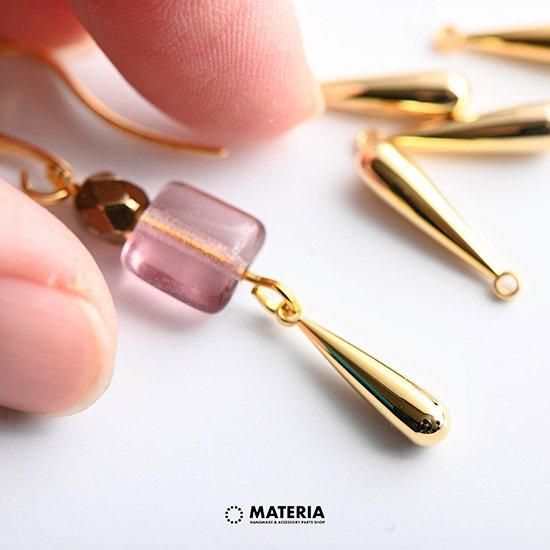 最高級鍍金 ドロップスティックチャーム大 K16GP 2個 ゴールド しずく