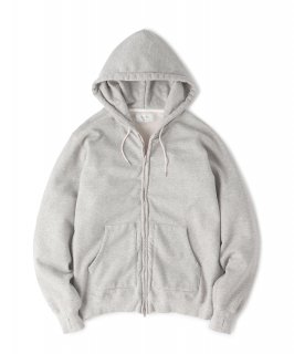 Overdyed Hooded Zip-Up Sweat / HEATHER GRAY