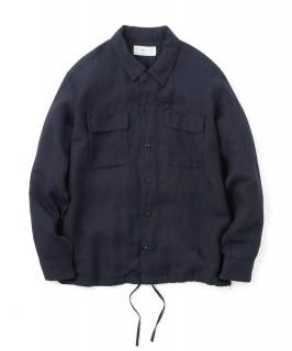 Linen Military Shirt / NAVY