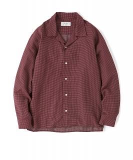 Rayon Stitched Cross Shirt / BURGUNDY