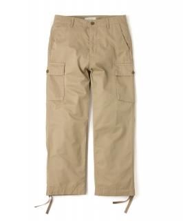 Linen Easy Fit Cargo Pants / KHAKI