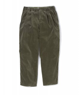 Cord Wide Tuck Pants /  OLIVE