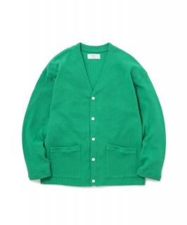 Wide Sleeve Cotton Knit Cardigan / GREEN