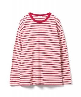 Side Slit Border L/S Tee / RED