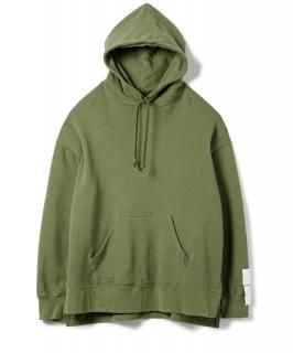 Side Slit Hooded Sweatshirt / OLIVE
