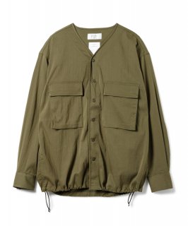 Military Drawstring Stretch Shirt / OLIVE