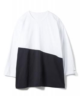 2-Tone L/S Tee /  WHITE x NAVY