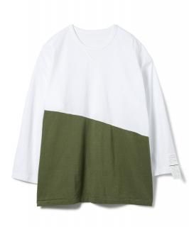 2-Tone L/S Tee / WHITE x OLIVE