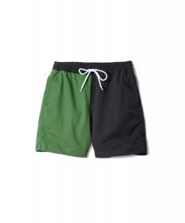 Home 2-Tone Twill Stretch Shorts / BLACK x GREEN