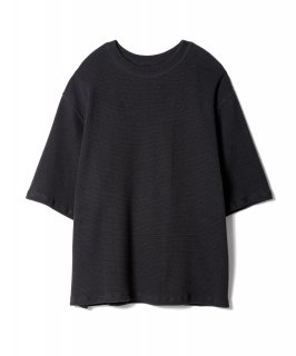 Cotton Knit Halfsleeve Top / CHARCOAL