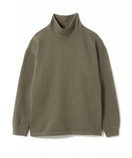 Spain Pima Side Slit Turtleneck / OLIVE