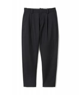 Wool Tuck Pants - Easy Fit Tapered / BLACK