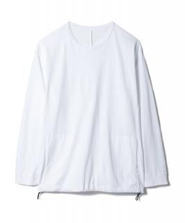 Pocket&Drawstling L-S Tee / WHITE