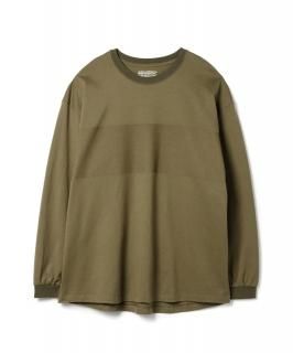 Fat Line Print Heavy L-S Tee / OLIVE