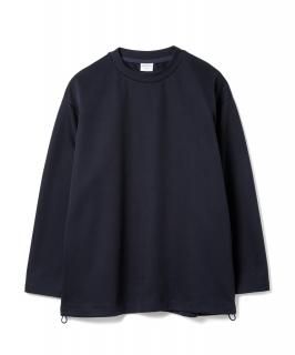 Double Knit Drawstring Pocket L-S Tee / NAVY