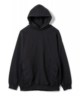 Side Pocket Hooded Sweatshirt / BLACK