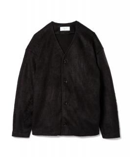 Shaggy Knit Cardigan / BLACK
