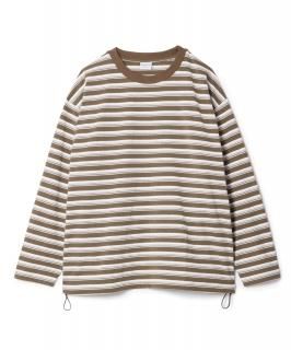 Border L-S Tee / OFF-WHITExOLIVE