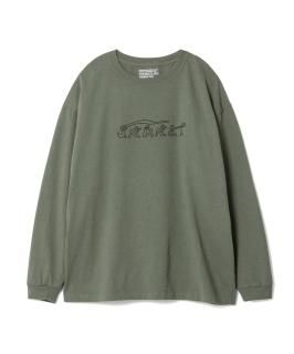 Fishing Line Font L-S Tee / OLIVE