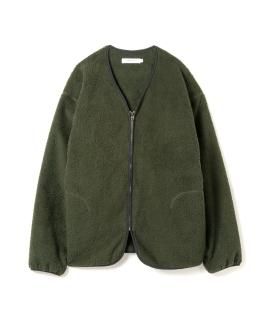 Boa Zip Cardigan Jacket / DARK GREEN