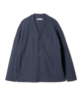 Cotton Knit Cardigan / HEATHER NAVY