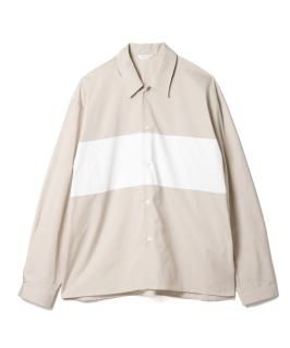 Broad Line Print Slit Shirt / SAND BEIGE