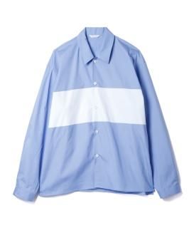 Broad Line Print Slit Shirt / LIGHT BLUE