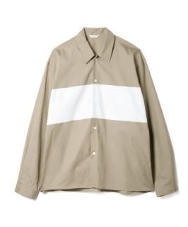 Broad Line Print Slit Shirt / KHAKI