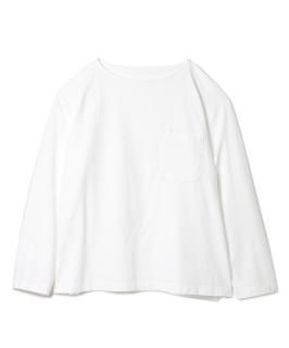Boat Neck L-S Pocket Tee / WHITE