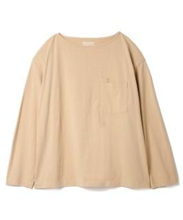Boat Neck L-S Pocket Tee / BEIGE