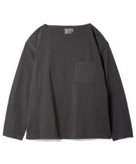 Boat Neck L-S Pocket Tee / CHARCOAL