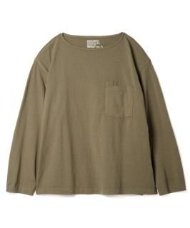 Boat Neck L-S Pocket Tee / OLIVE
