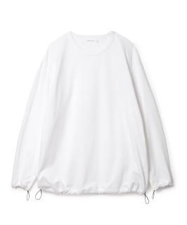 Inlay Drawstring L-S Tee / WHITE