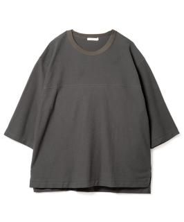 Block Inlay Football 3-Q-S Tee / CHARCOAL